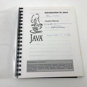 Introduction to Java Student Manual CR 1998 Marathon Technology Spiral Bound